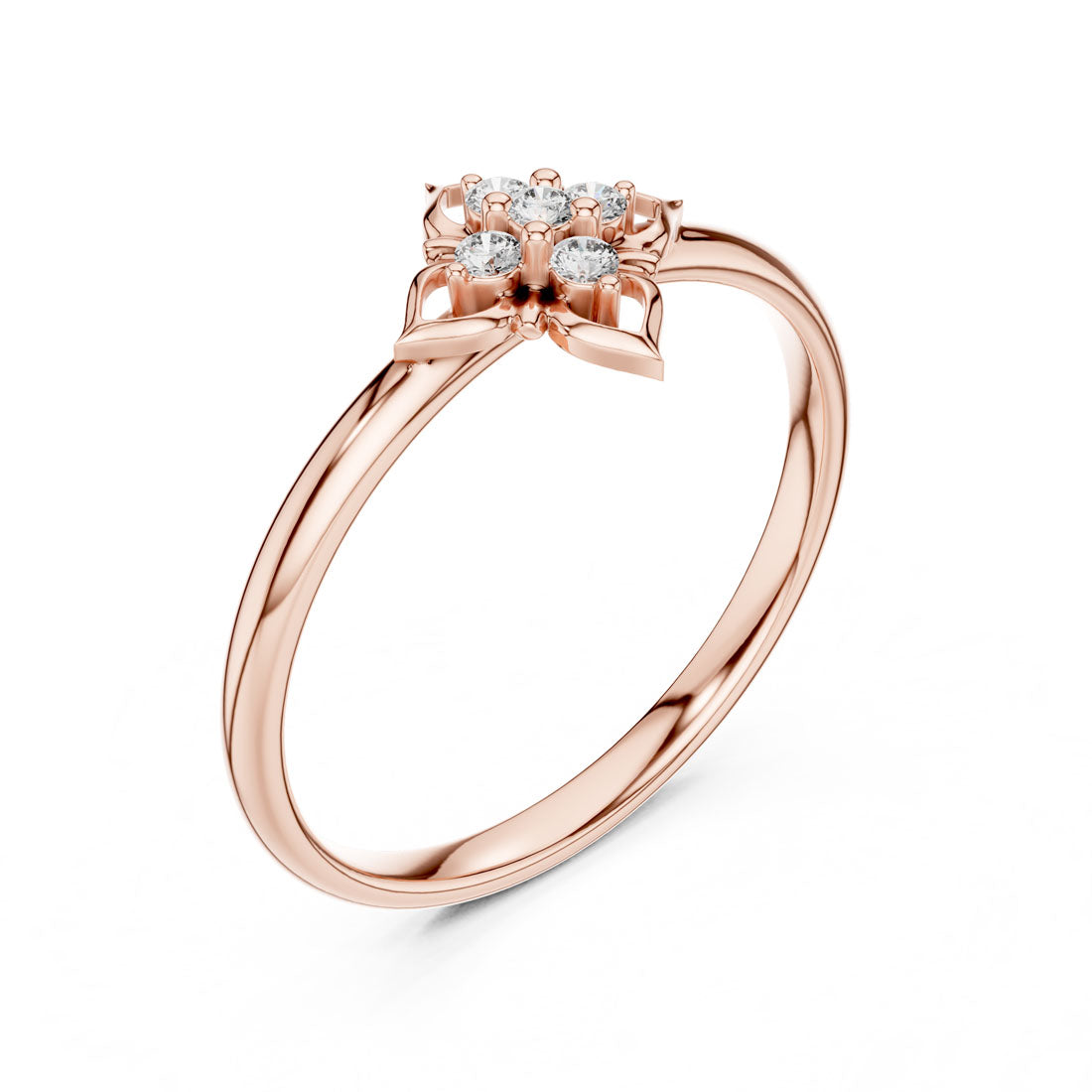 .05 Ct. Diamond Quatrefoil Cluster Ring with Openwork Setting (1 (404)) 6