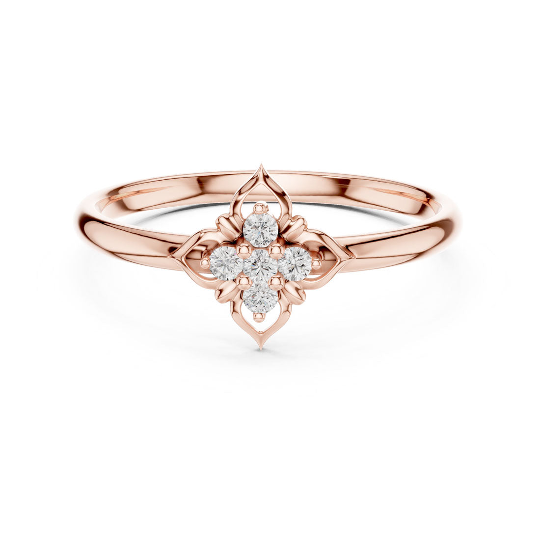.05 Ct. Diamond Quatrefoil Cluster Ring with Openwork Setting (1 (404)) 5