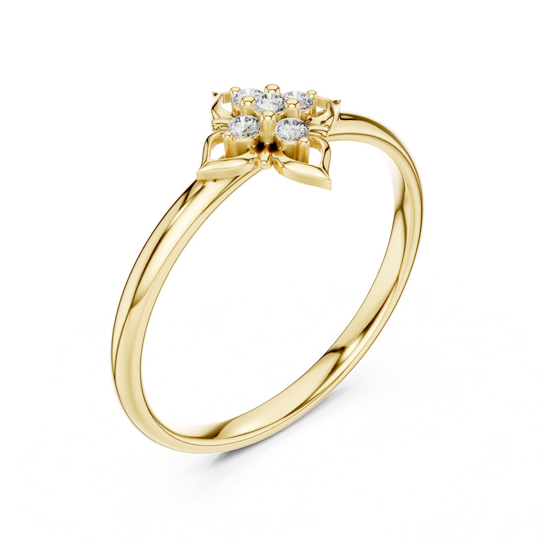 .05 Ct. Diamond Quatrefoil Cluster Ring with Openwork Setting (1 (404))