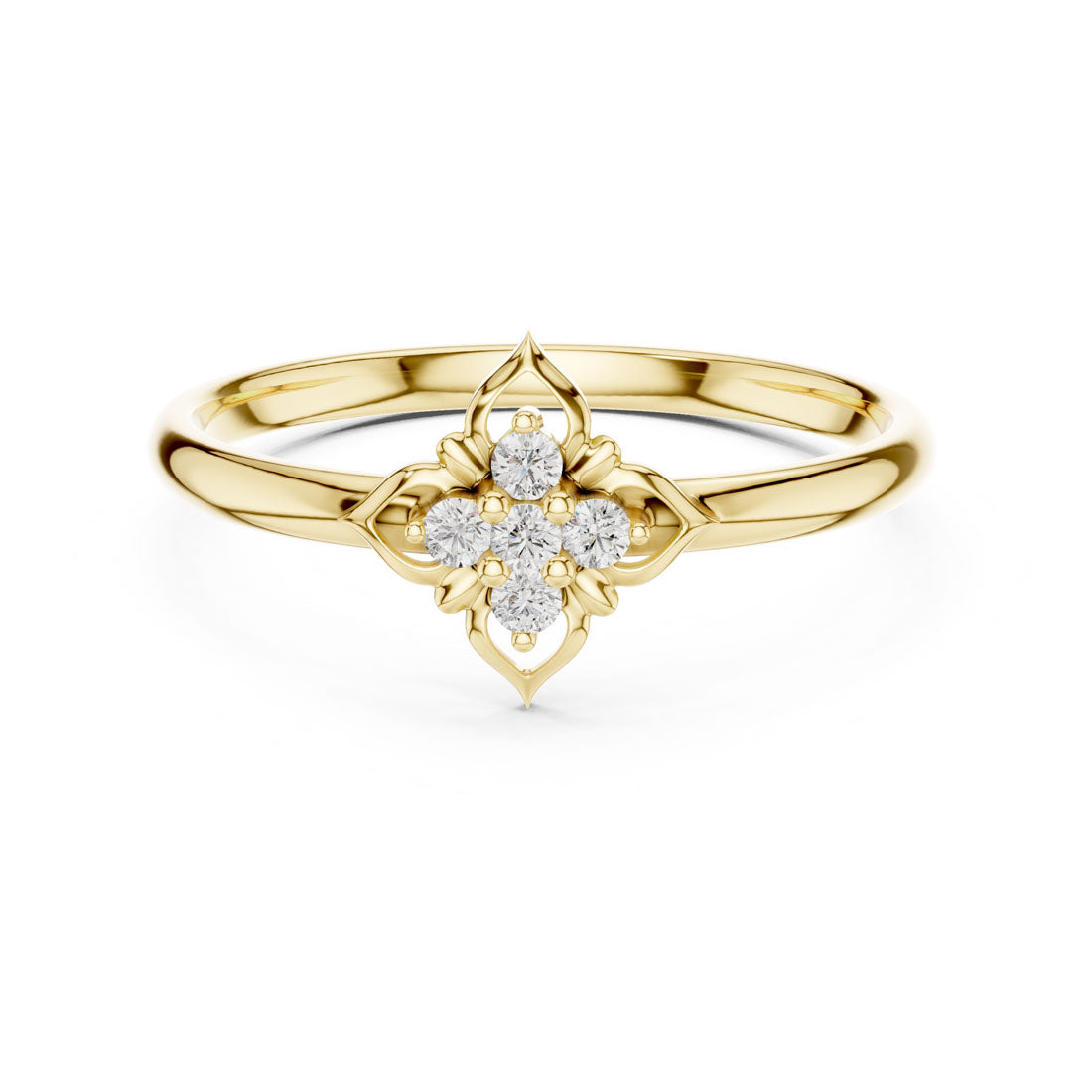 .05 Ct. Diamond Quatrefoil Cluster Ring with Openwork Setting (1 (404))