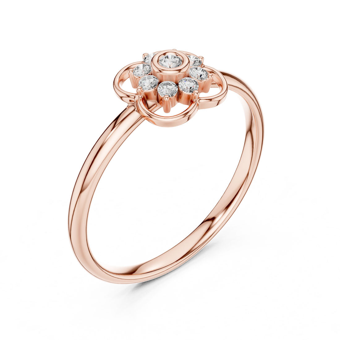 .08 Ct. Diamond Quatrefoil Cluster Ring with Openwork Setting (1 (405)) 6
