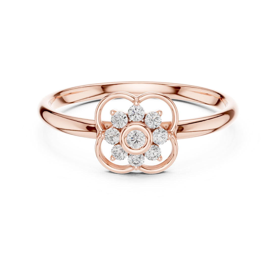 .08 Ct. Diamond Quatrefoil Cluster Ring with Openwork Setting (1 (405)) 5