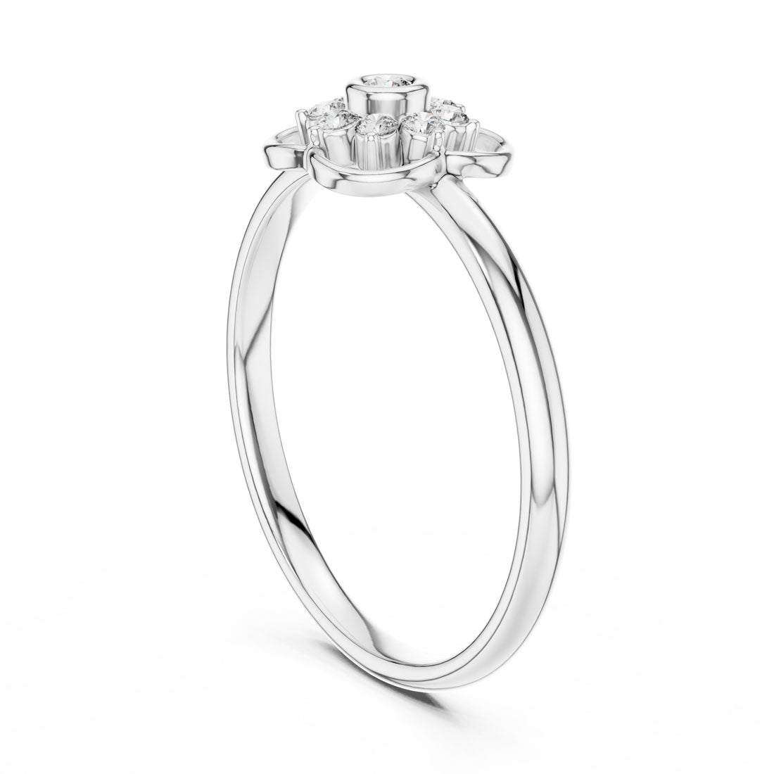 .08 Ct. Diamond Quatrefoil Cluster Ring with Openwork Setting (1 (405)) 9