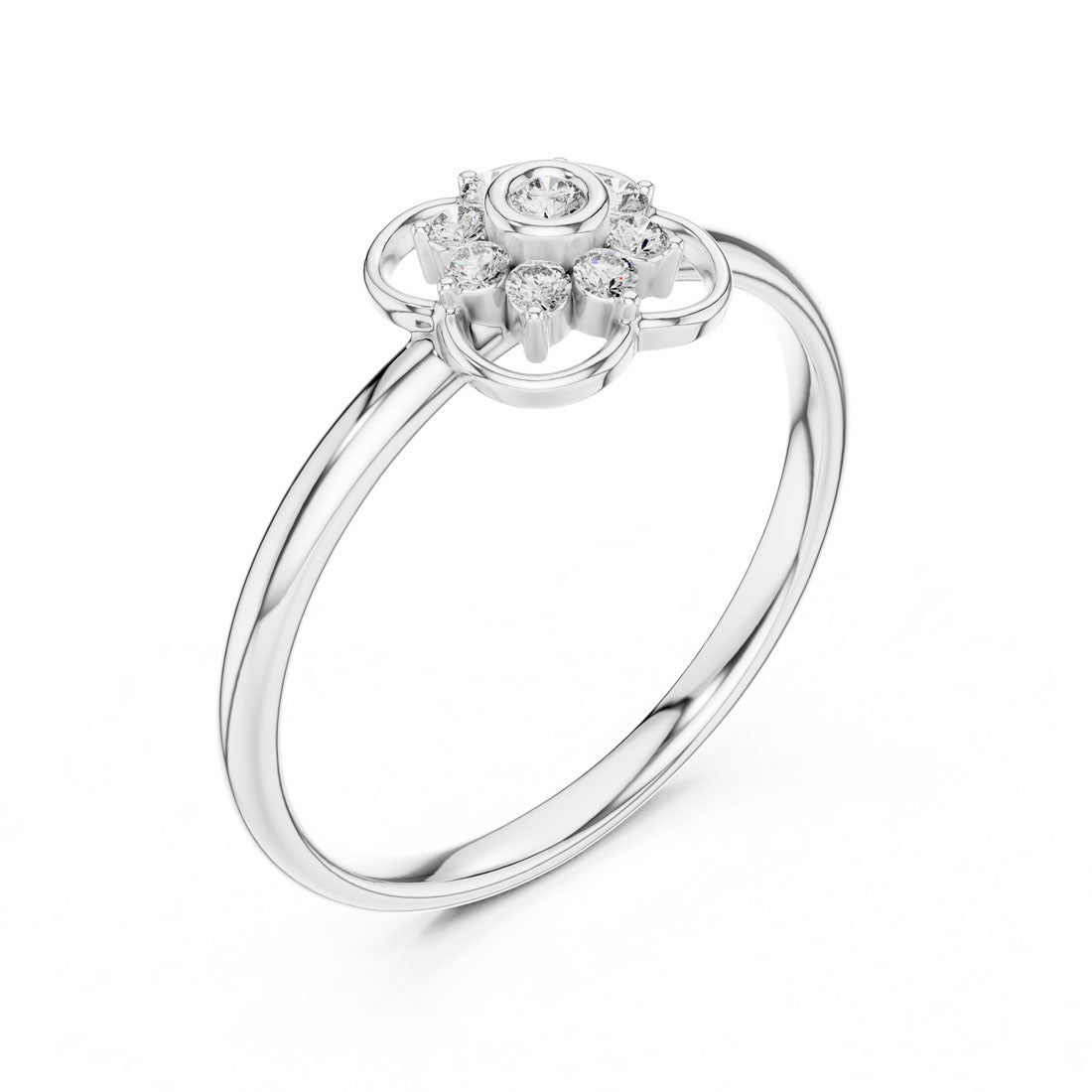 .08 Ct. Diamond Quatrefoil Cluster Ring with Openwork Setting (1 (405)) 8