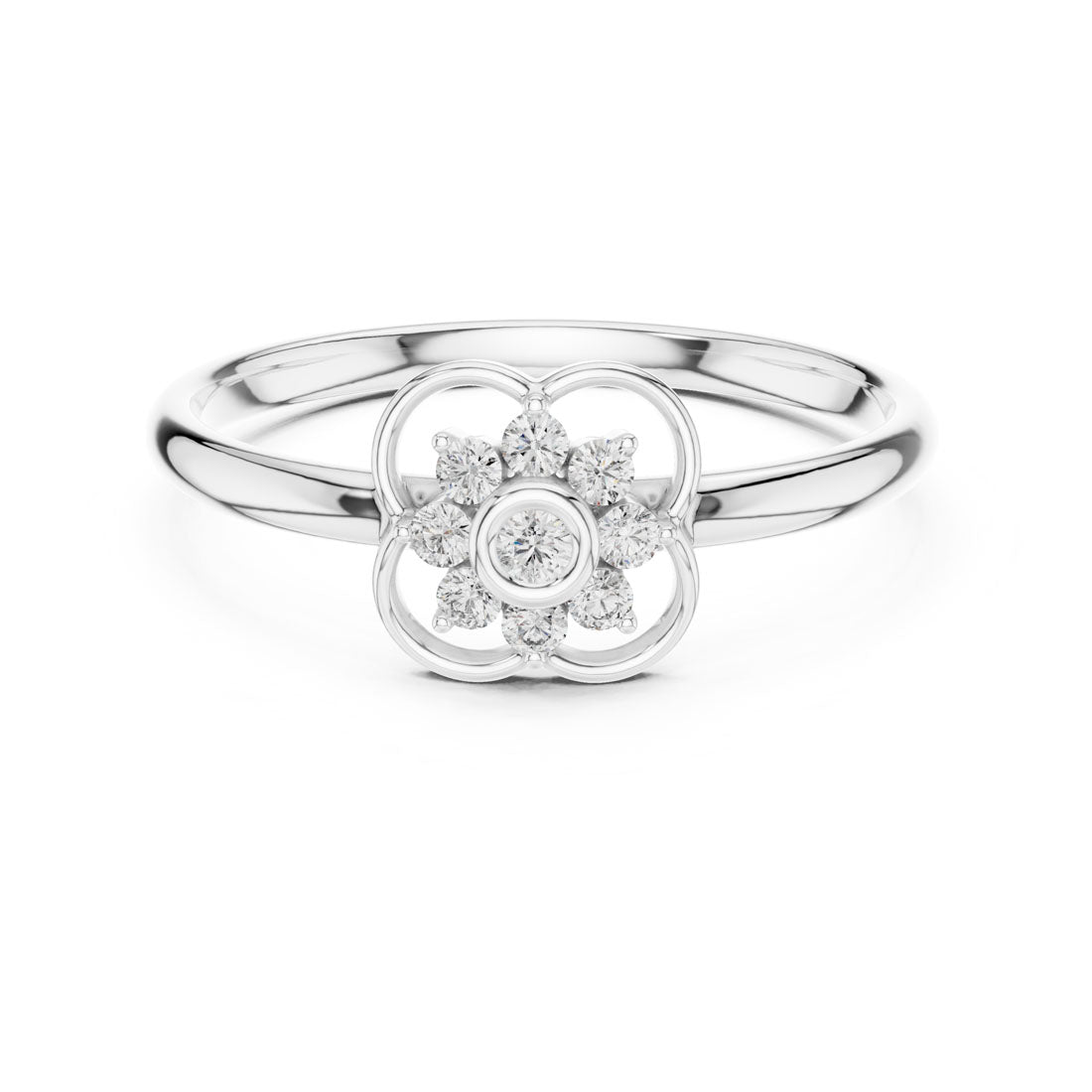 .08 Ct. Diamond Quatrefoil Cluster Ring with Openwork Setting (1 (405)) 7