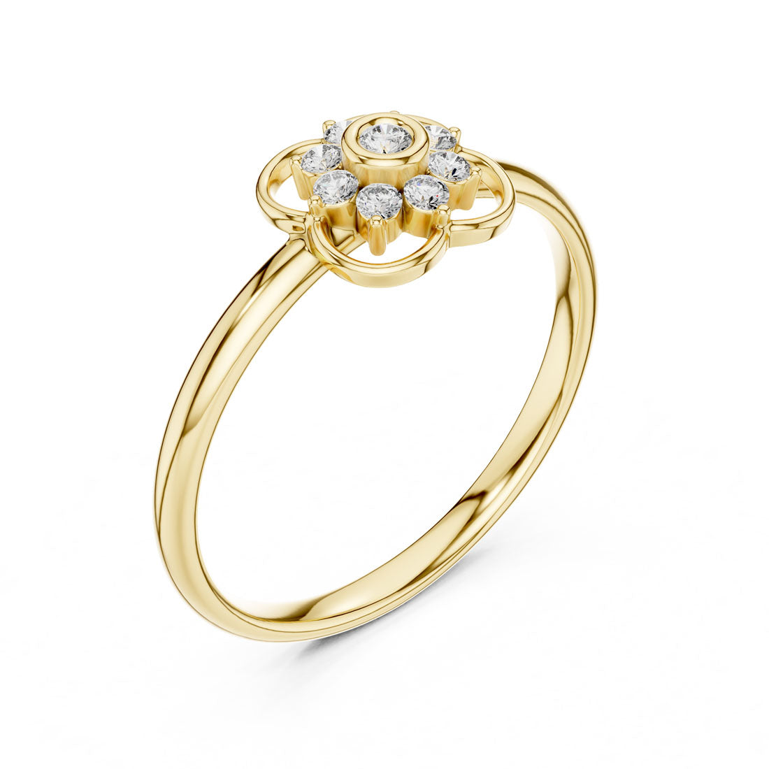 .08 Ct. Diamond Quatrefoil Cluster Ring with Openwork Setting (1 (405))