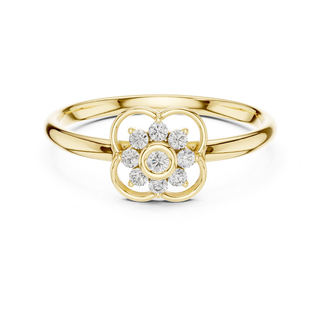 .08 Ct. Diamond Quatrefoil Cluster Ring with Openwork Setting (1 (405))