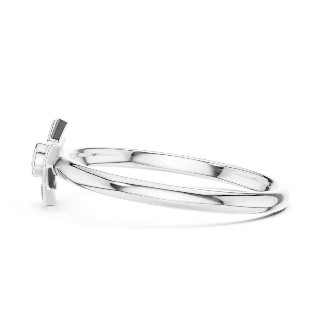 .01 Ct. Bezel-Set Diamond Star Ring with Polished Band (1 (412)) 11