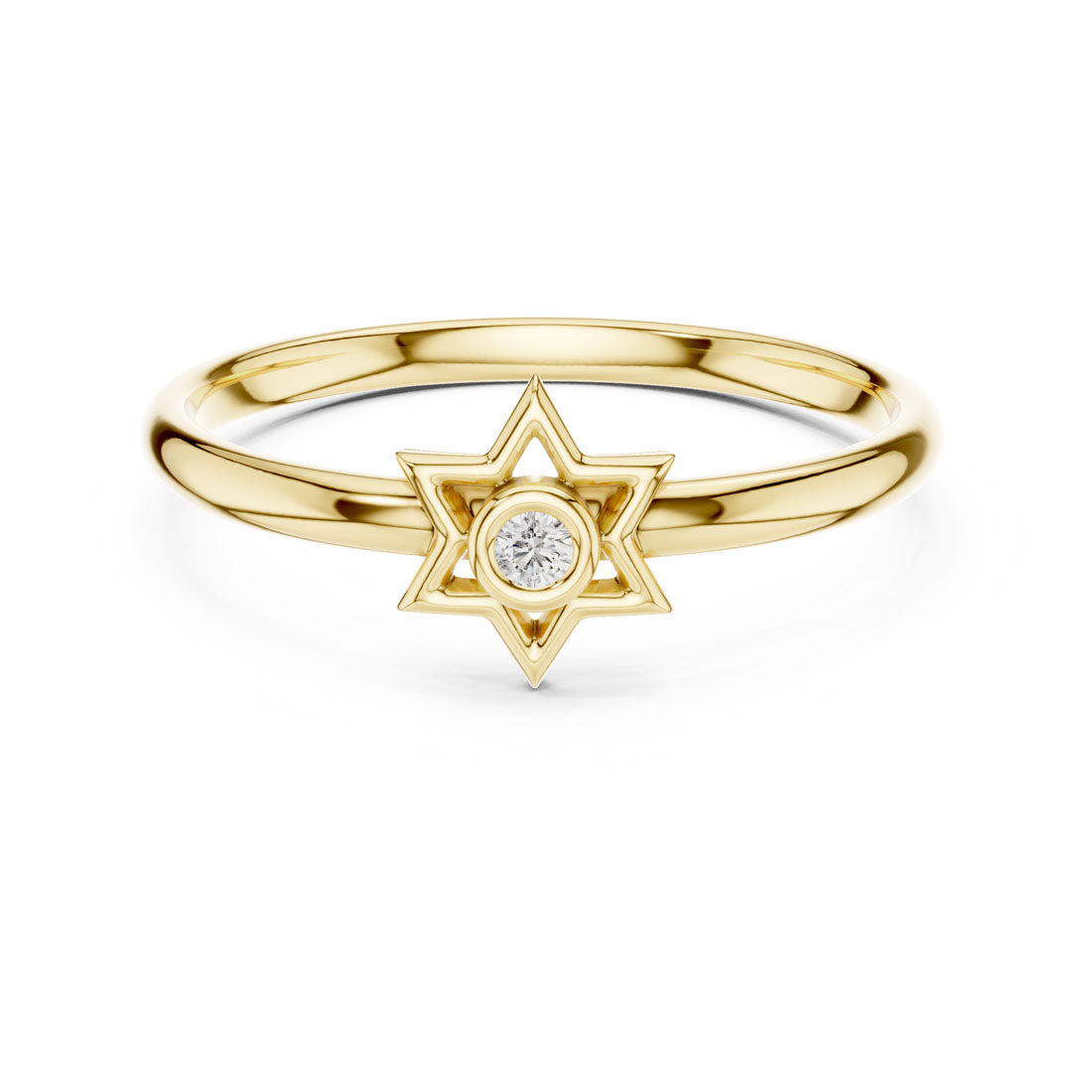 .01 Ct. Bezel-Set Diamond Star Ring with Polished Band (1 (412))