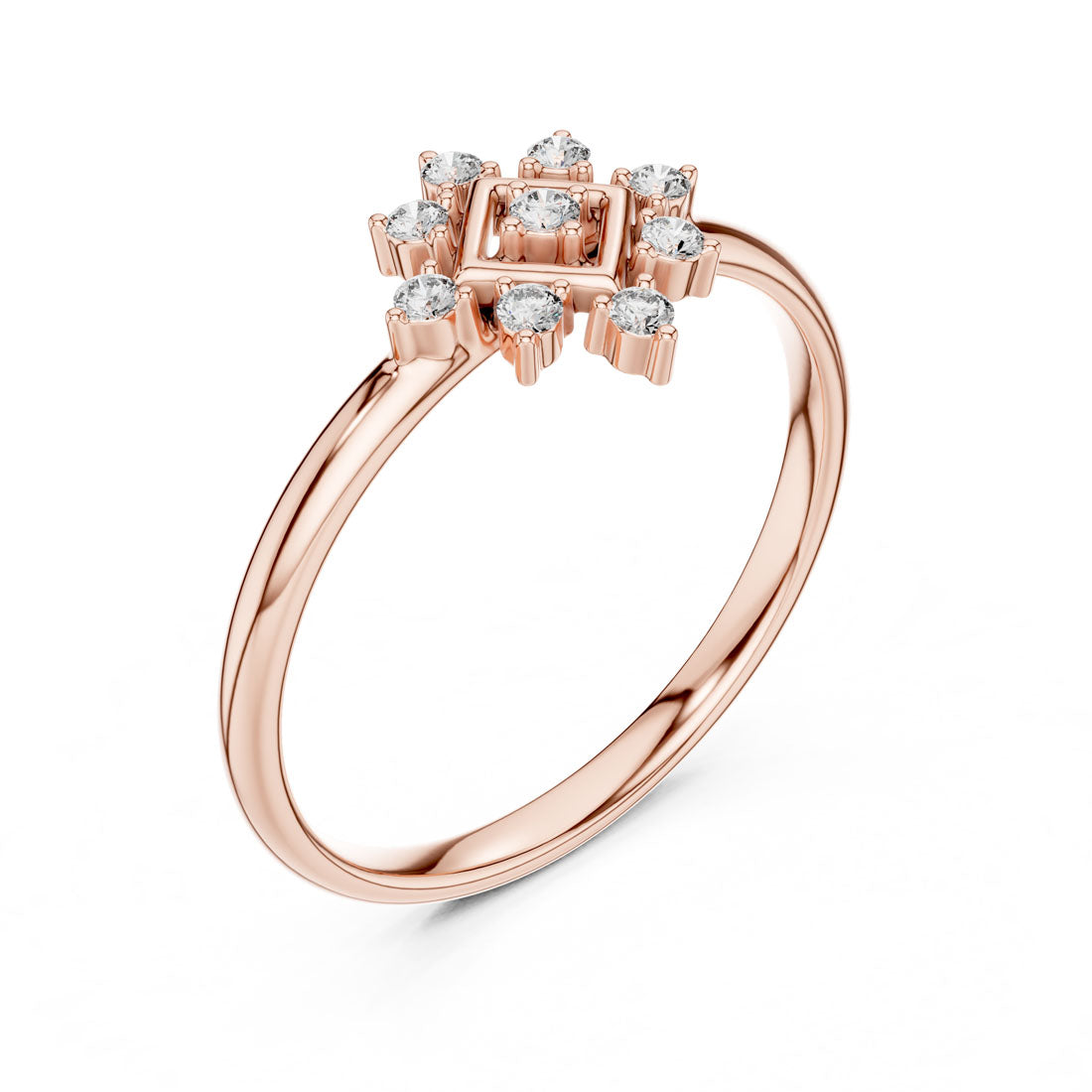 .07 Ct. Geometric Diamond Cluster Ring with Framed Center (1 (414)) 8