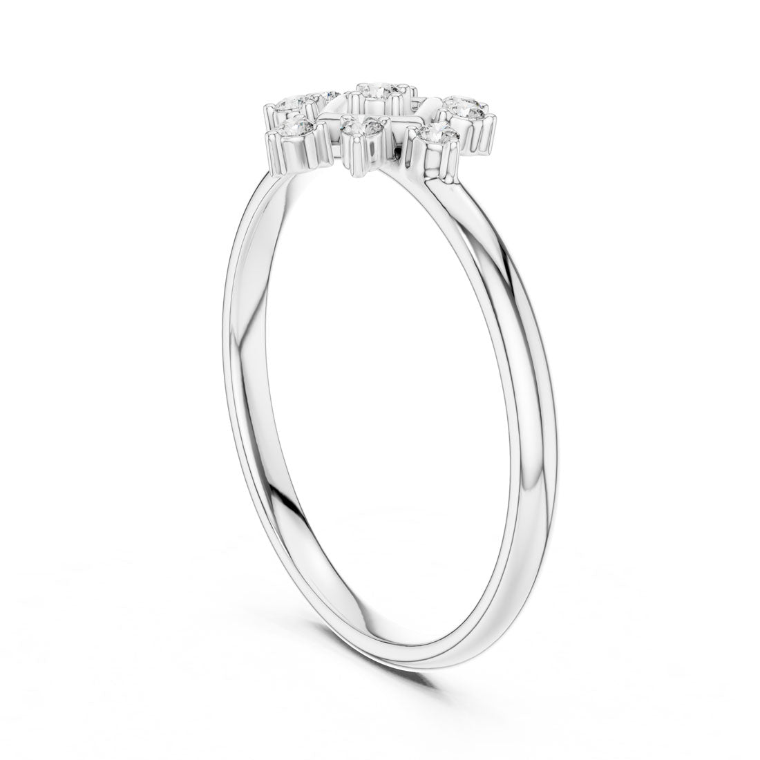.07 Ct. Geometric Diamond Cluster Ring with Framed Center (1 (414)) 10