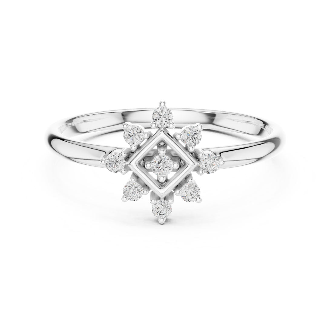 .07 Ct. Geometric Diamond Cluster Ring with Framed Center (1 (414)) 5