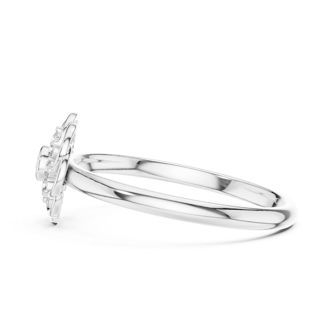 .06 Ct. Interlaced Floral Diamond Cluster Ring with Bezel Center (1 (420)) 11