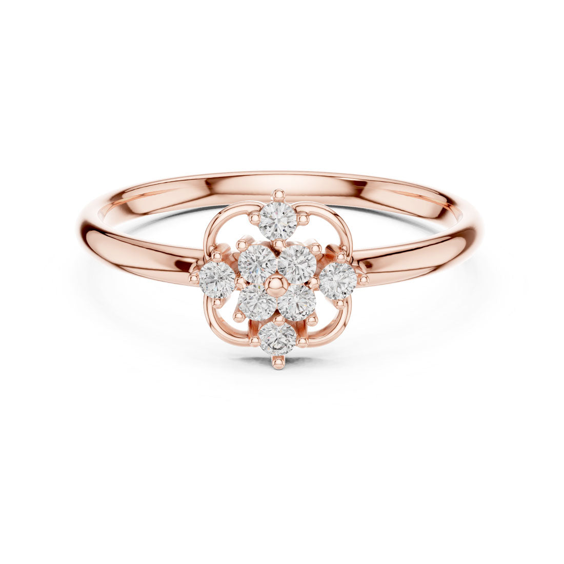 .10 Ct. Interlaced Floral Diamond Cluster Ring with Bezel Center (1 (423)) 5