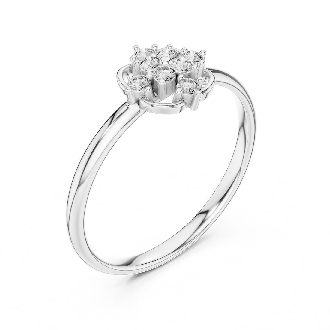 .10 Ct. Interlaced Floral Diamond Cluster Ring with Bezel Center (1 (423)) 8