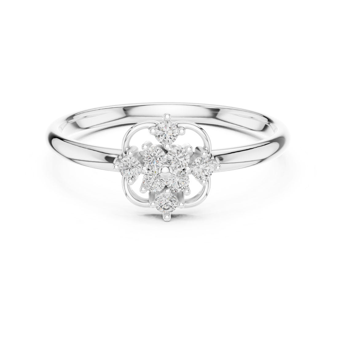 .10 Ct. Interlaced Floral Diamond Cluster Ring with Bezel Center (1 (423)) 7