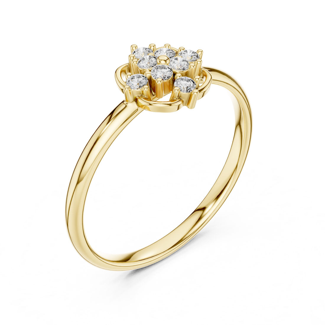 .10 Ct. Interlaced Floral Diamond Cluster Ring with Bezel Center (1 (423))