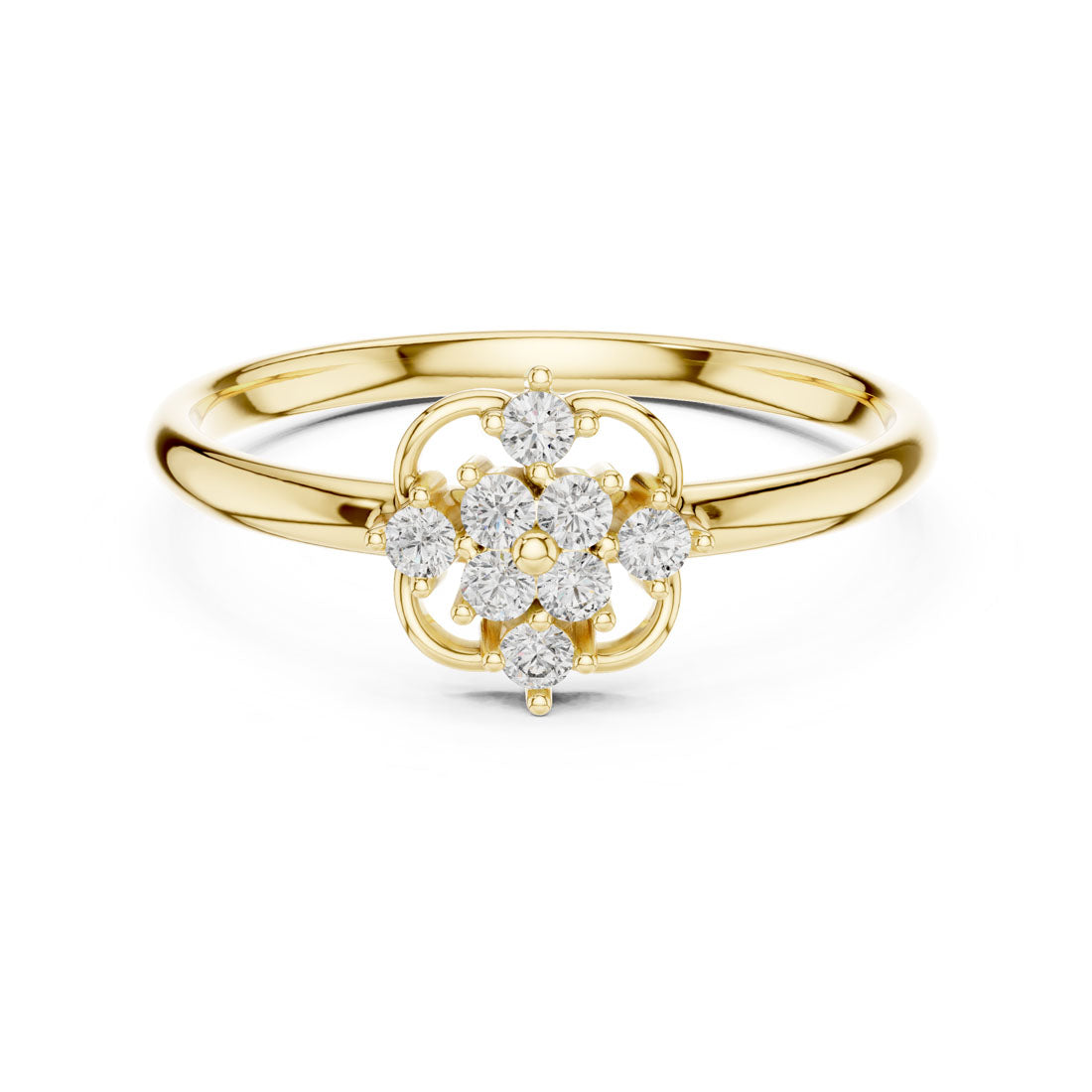 .10 Ct. Interlaced Floral Diamond Cluster Ring with Bezel Center (1 (423))