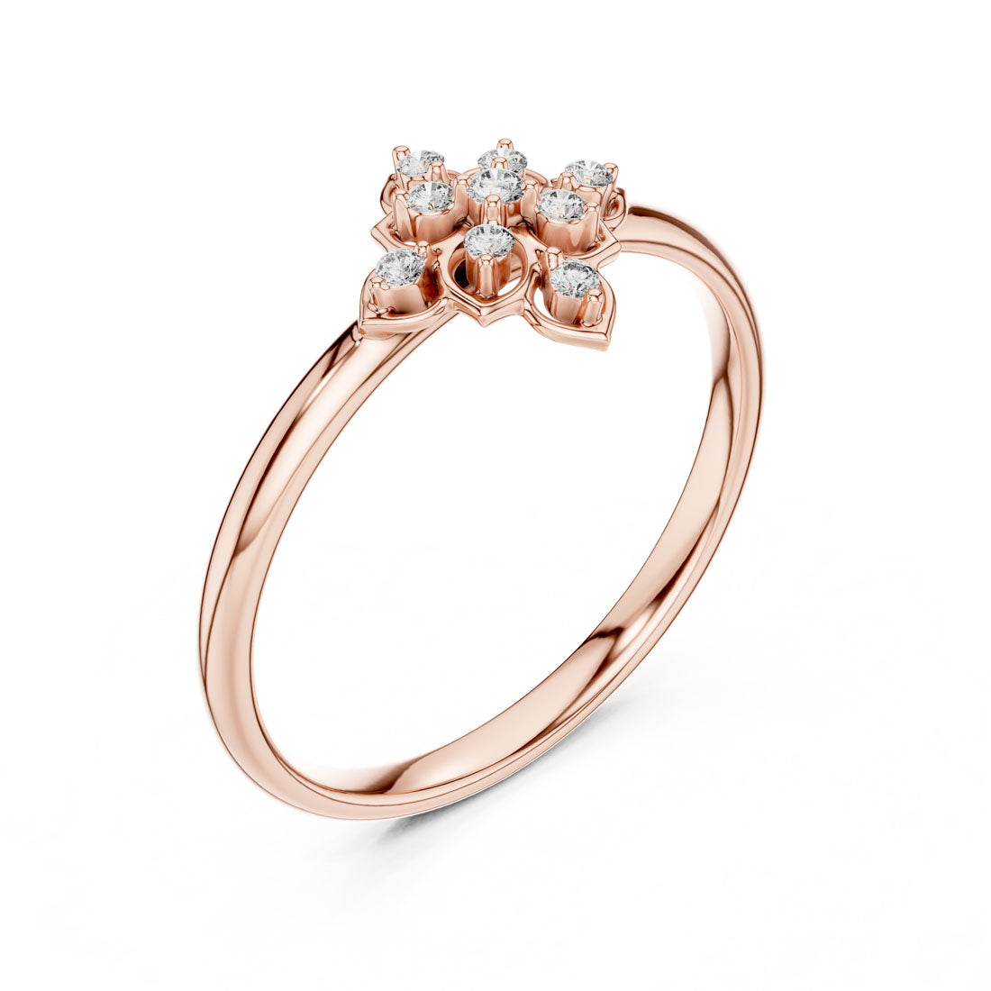 .05 Ct. Floral Diamond Cluster Ring with Open Petal Setting  Body Description (1 (434)) 6
