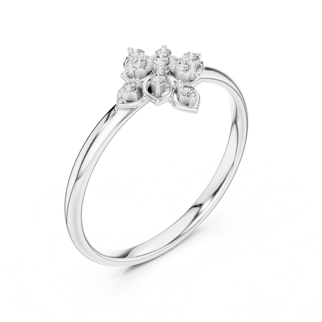 .05 Ct. Floral Diamond Cluster Ring with Open Petal Setting  Body Description (1 (434)) 8