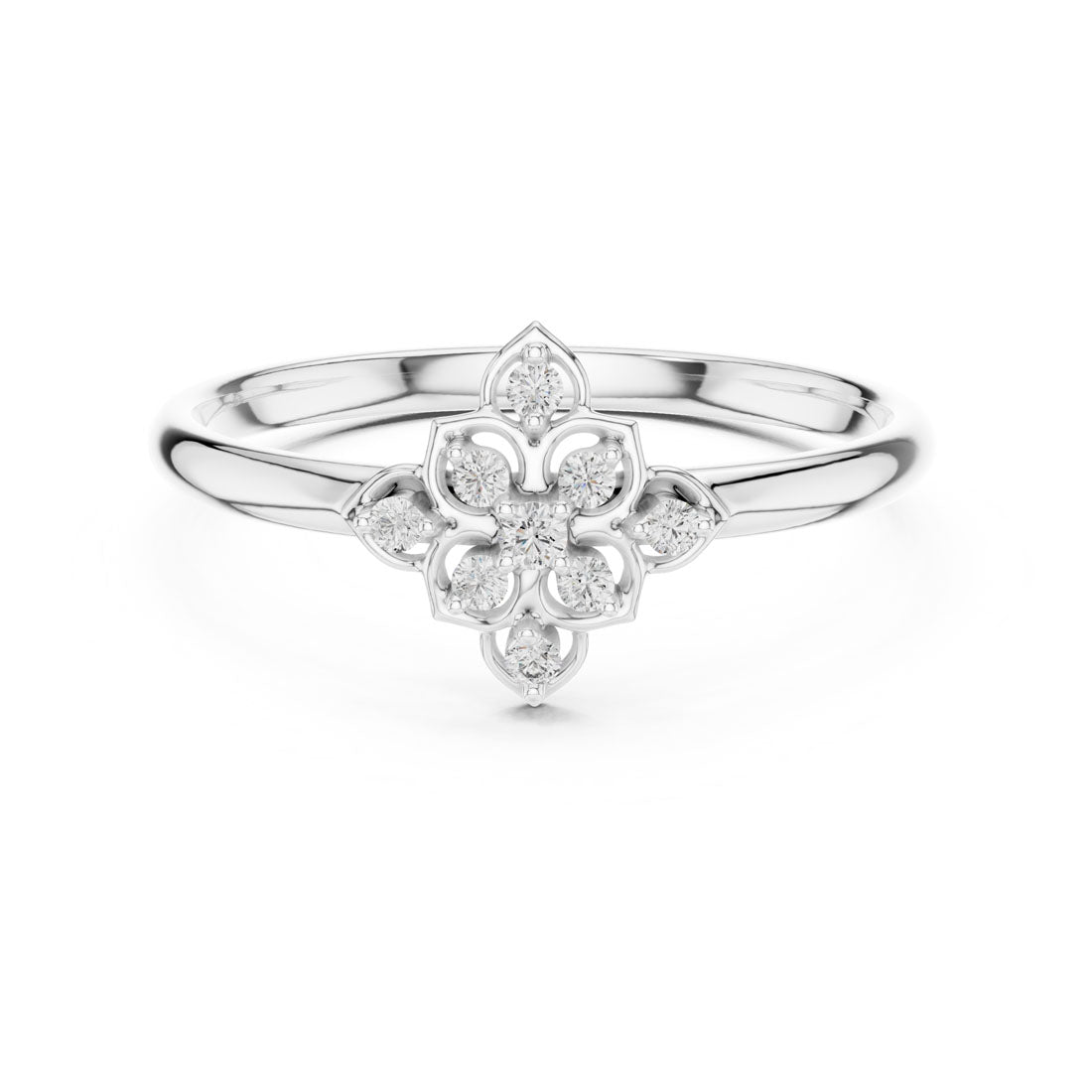 .05 Ct. Floral Diamond Cluster Ring with Open Petal Setting  Body Description (1 (434)) 7