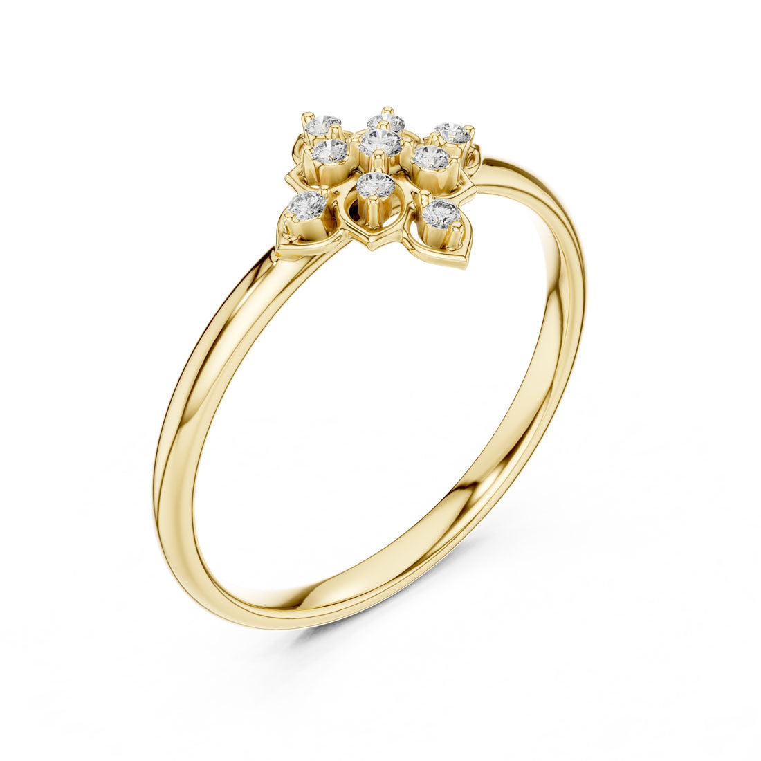 .05 Ct. Floral Diamond Cluster Ring with Open Petal Setting  Body Description (1 (434))