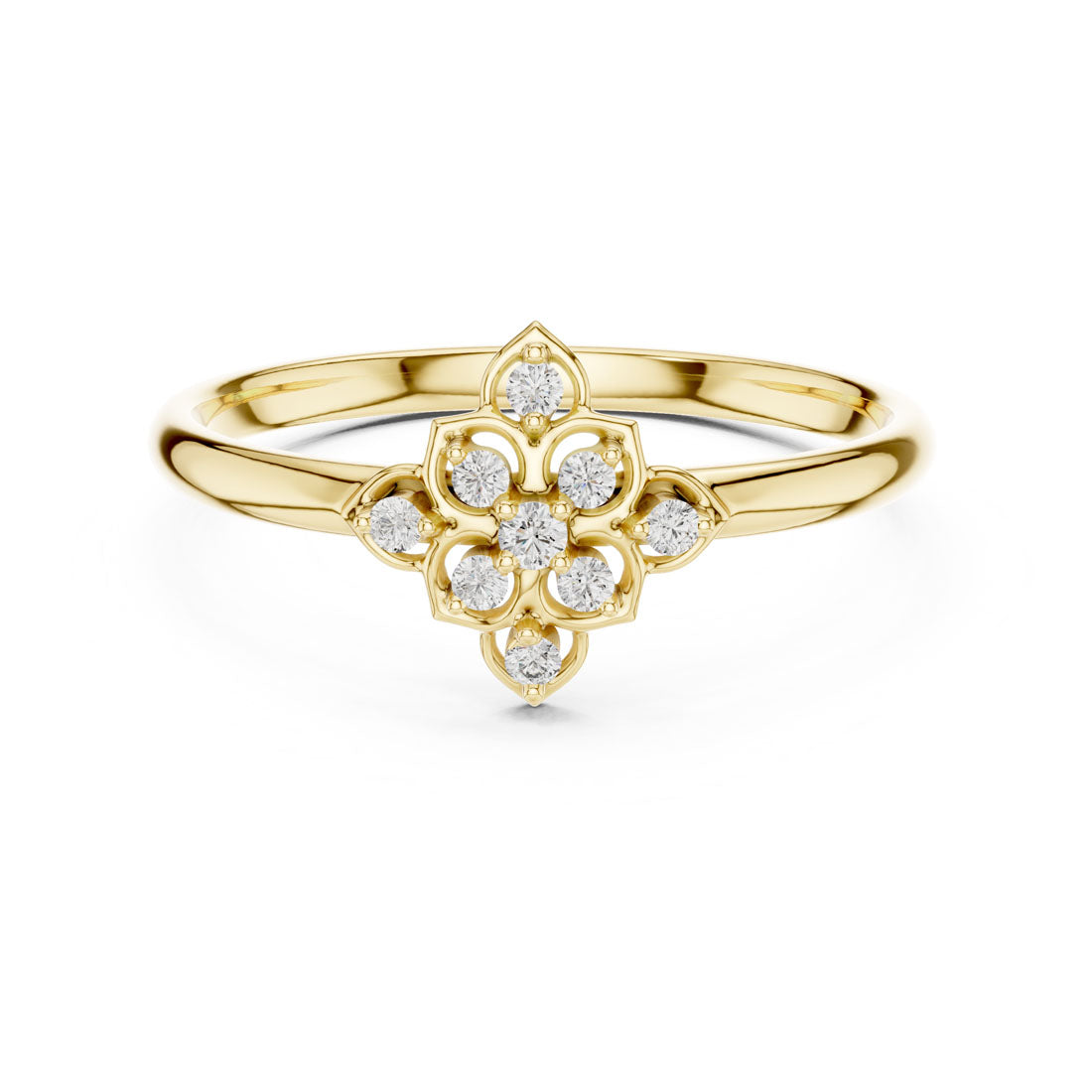 .05 Ct. Floral Diamond Cluster Ring with Open Petal Setting  Body Description (1 (434)) 5