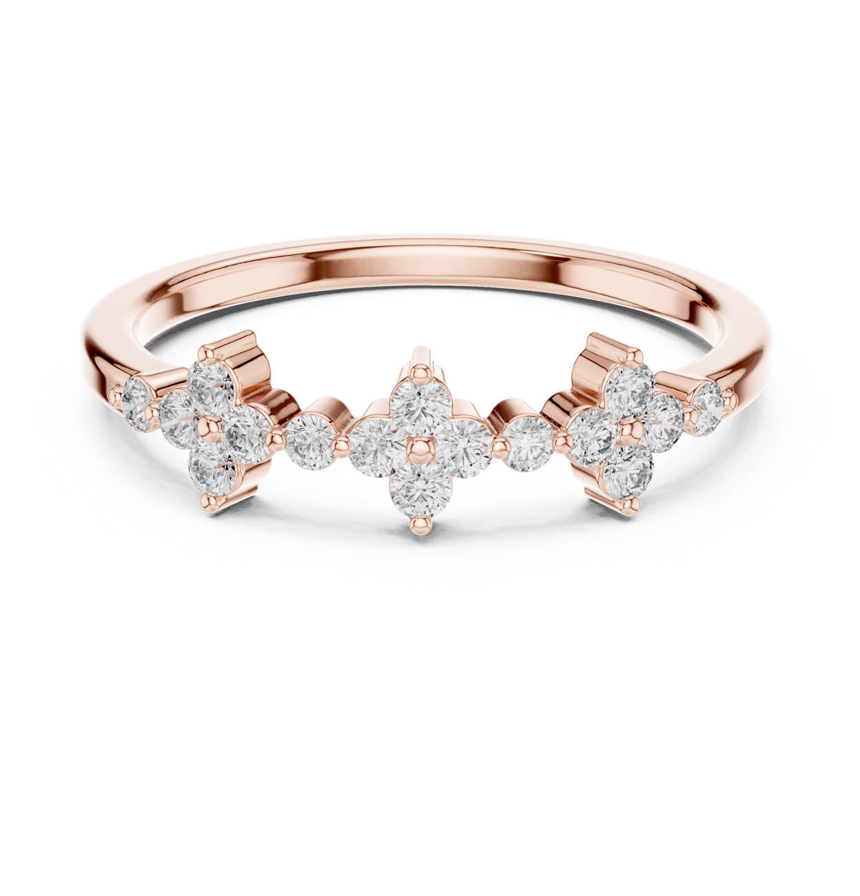 .23 Ct. Floral Diamond Cluster Ring with Round Brilliant Diamonds (22-28) 7