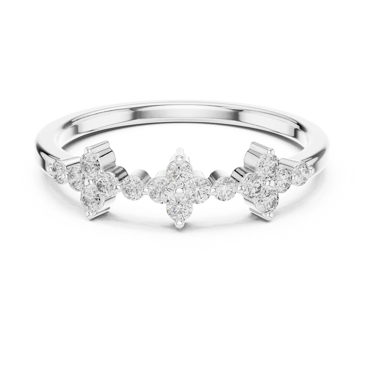 .23 Ct. Floral Diamond Cluster Ring with Round Brilliant Diamonds (22-28)