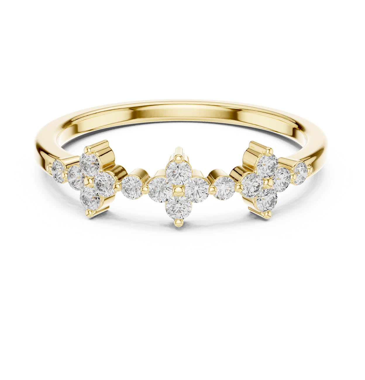 .23 Ct. Floral Diamond Cluster Ring with Round Brilliant Diamonds (22-28) 5
