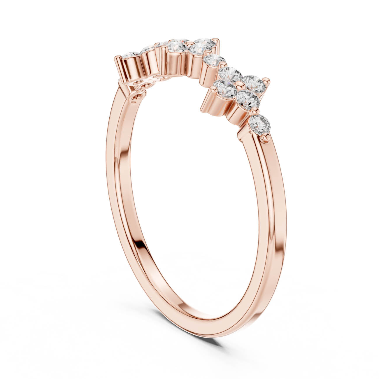 .23 Ct. Floral Diamond Cluster Ring with Round Brilliant Diamonds (22-28) 10