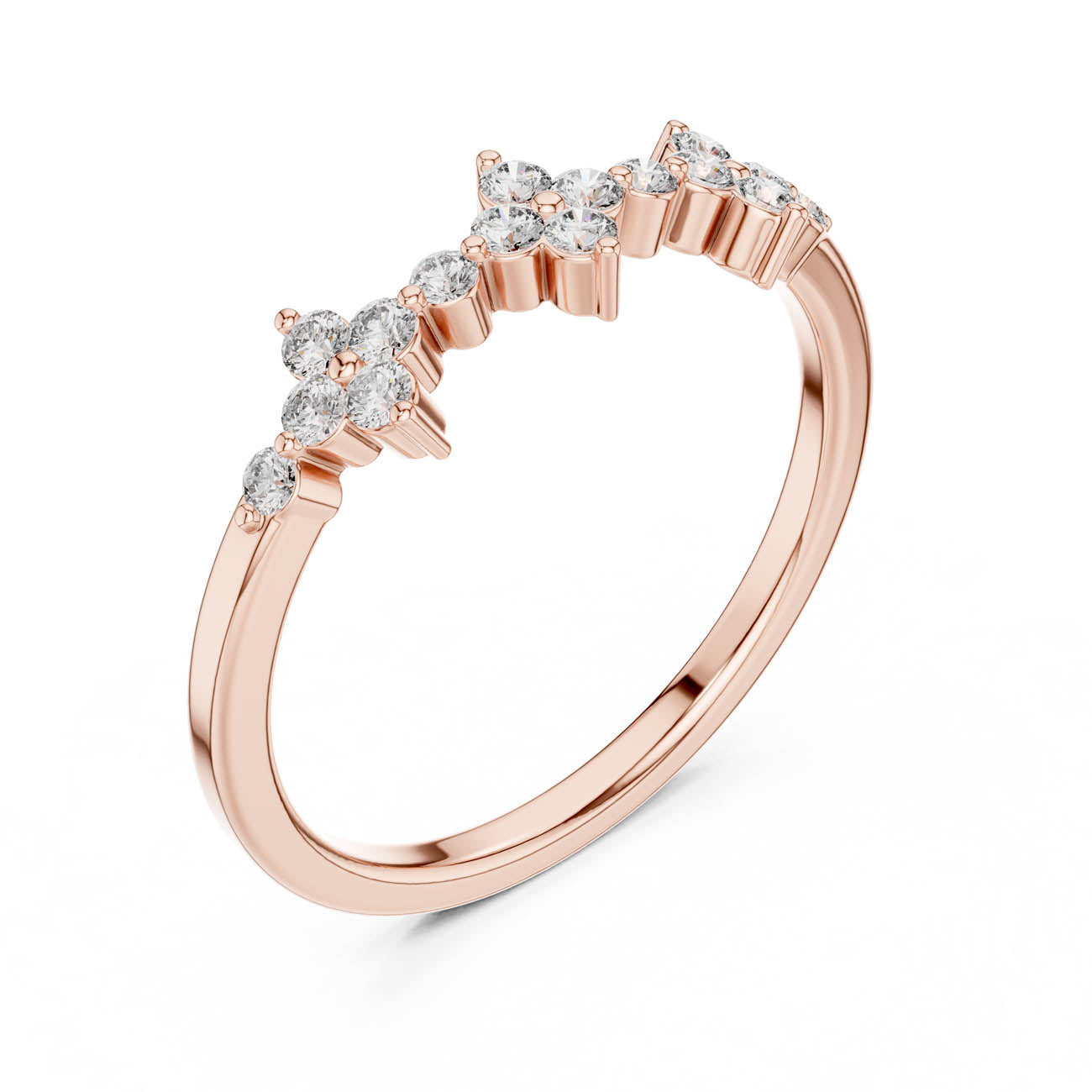.23 Ct. Floral Diamond Cluster Ring with Round Brilliant Diamonds (22-28) 8