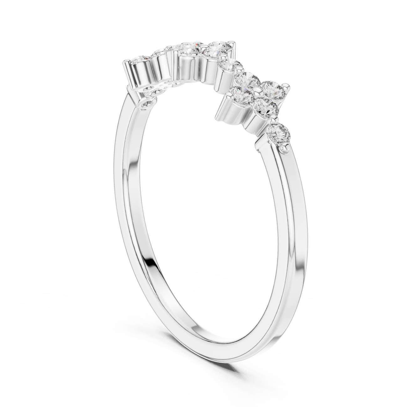 .23 Ct. Floral Diamond Cluster Ring with Round Brilliant Diamonds (22-28) 9
