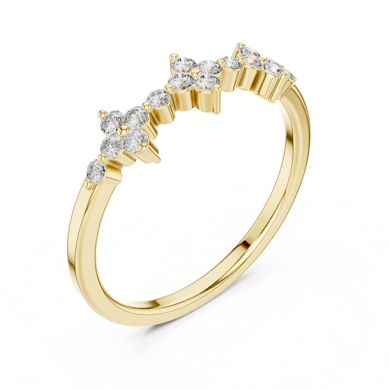 .23 Ct. Floral Diamond Cluster Ring with Round Brilliant Diamonds (22-28)
