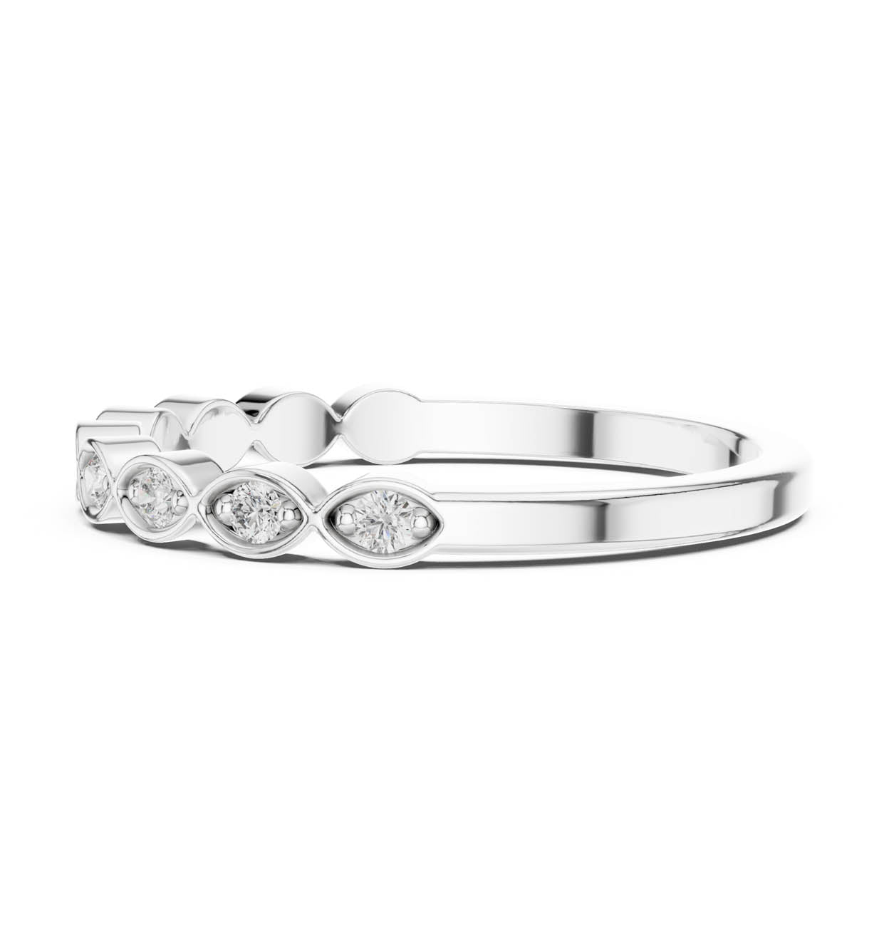 .11 Ct. Bezel-Set Round Diamond Half Eternity Ring with Marquise Frames (24-28) 11