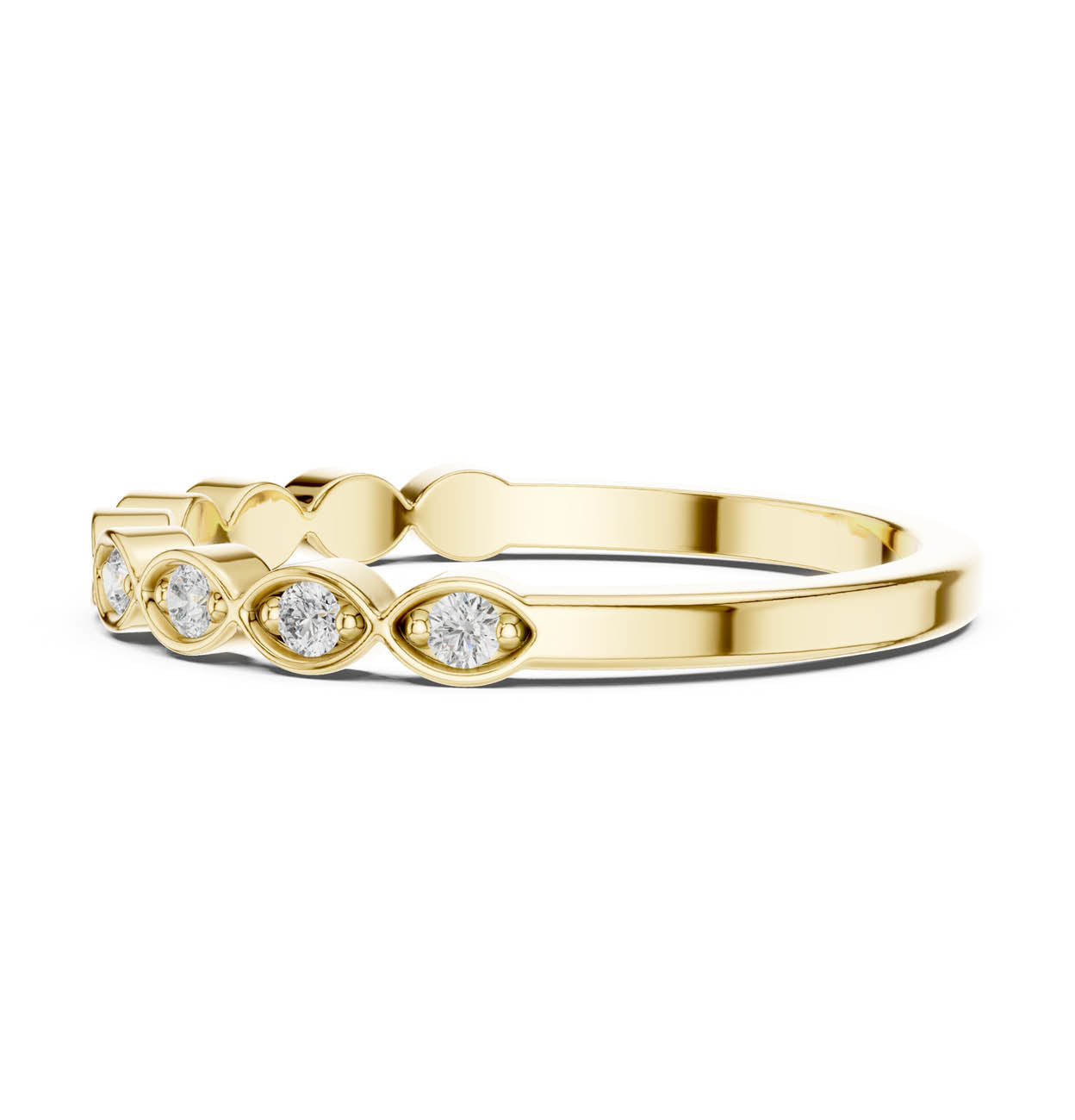 .11 Ct. Bezel-Set Round Diamond Half Eternity Ring with Marquise Frames (24-28) 4