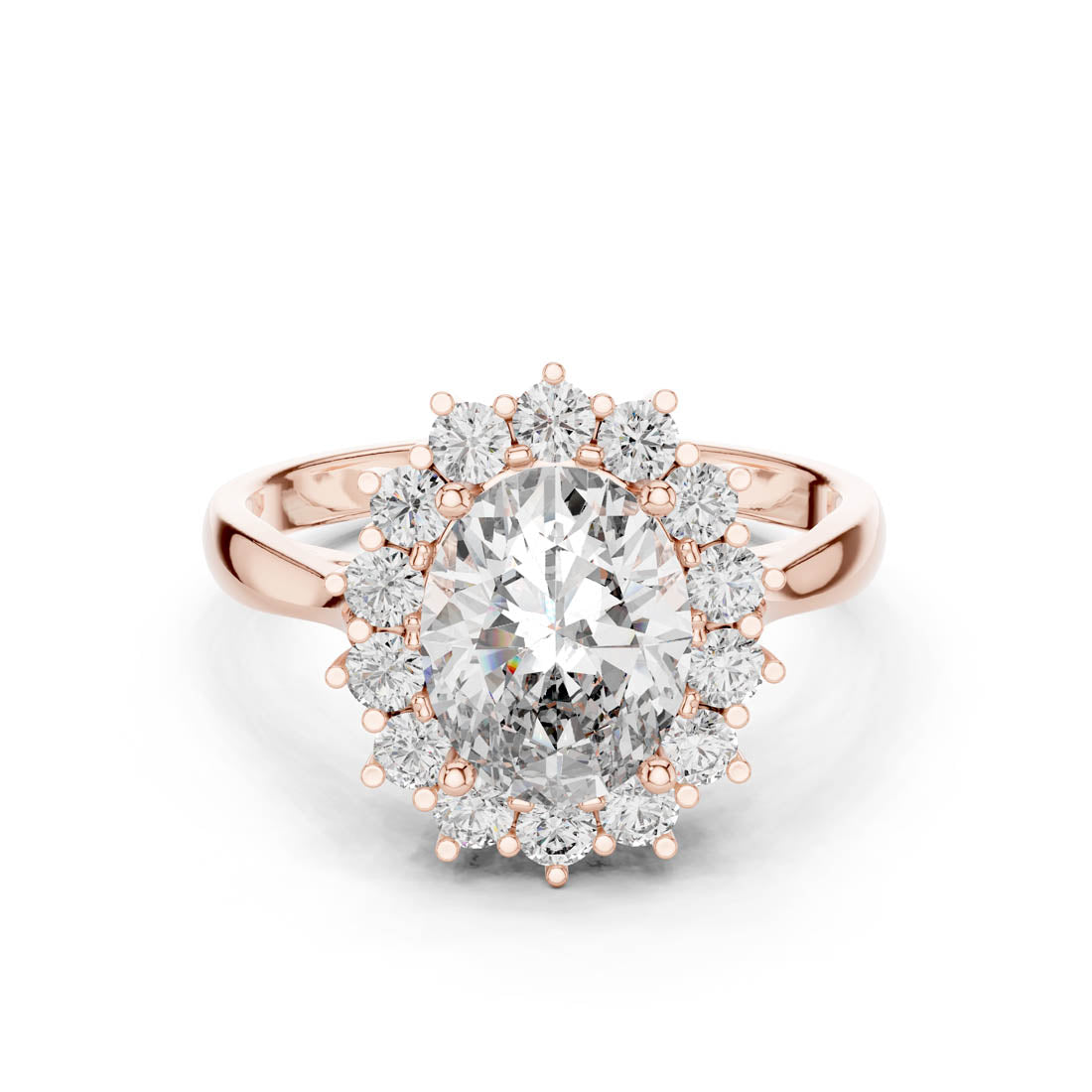 2.56 Ct. Oval Cut Diamond Halo Ring (1216) 5