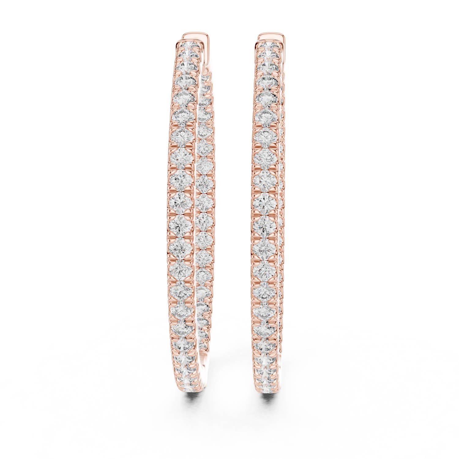 1.00 Ct. Round Diamond Inside-Out Double Row Hoop Earrings (315) 9