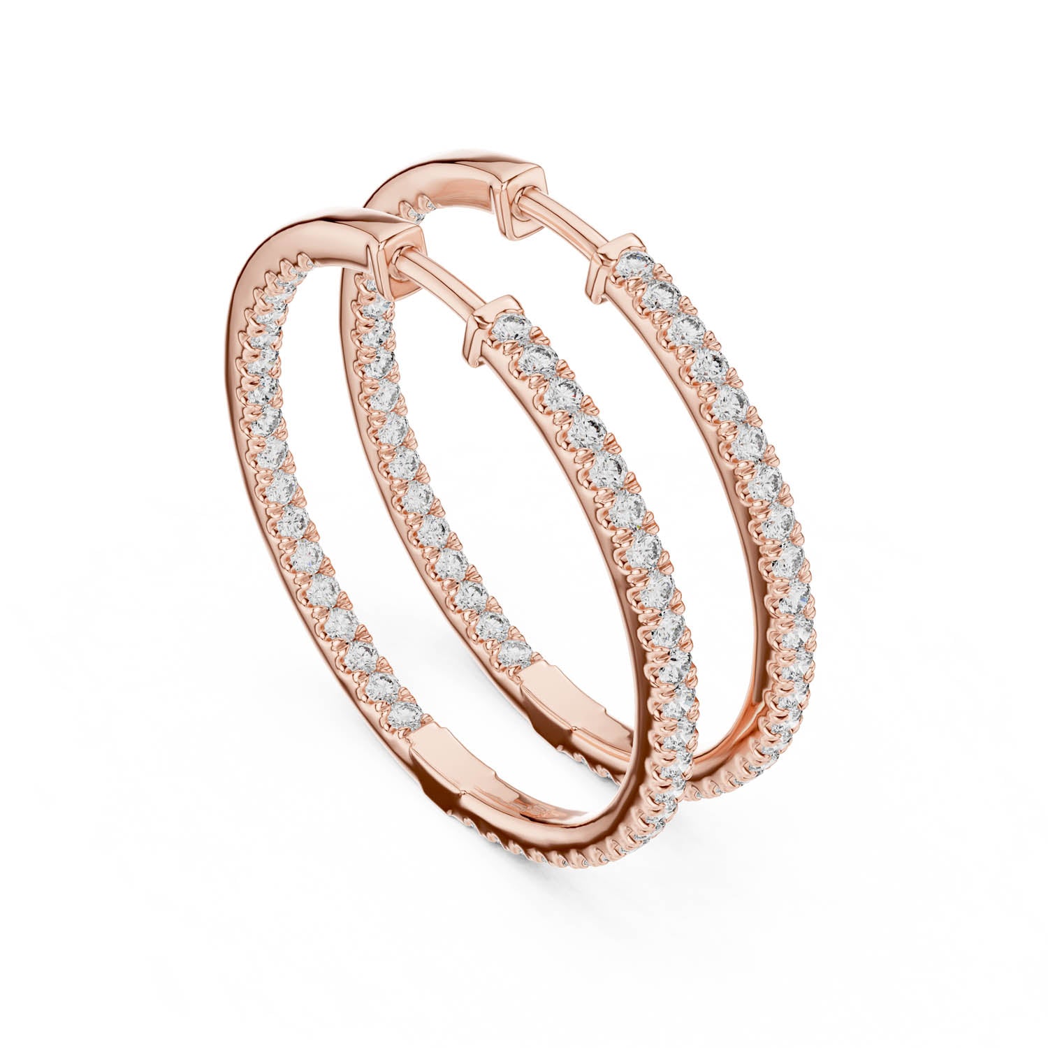 1.00 Ct. Round Diamond Inside-Out Double Row Hoop Earrings (315) 5