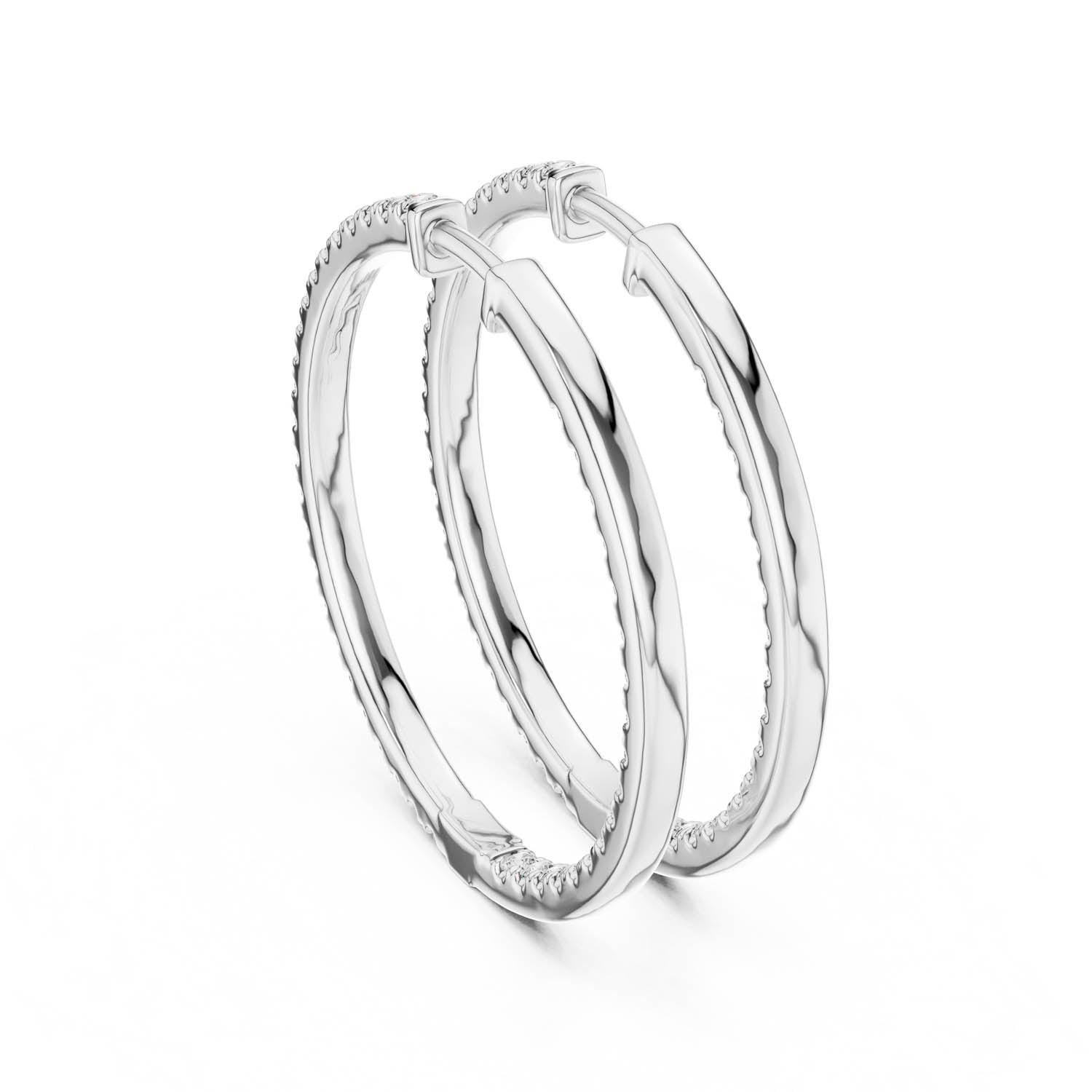 1.00 Ct. Round Diamond Inside-Out Double Row Hoop Earrings (315) 7