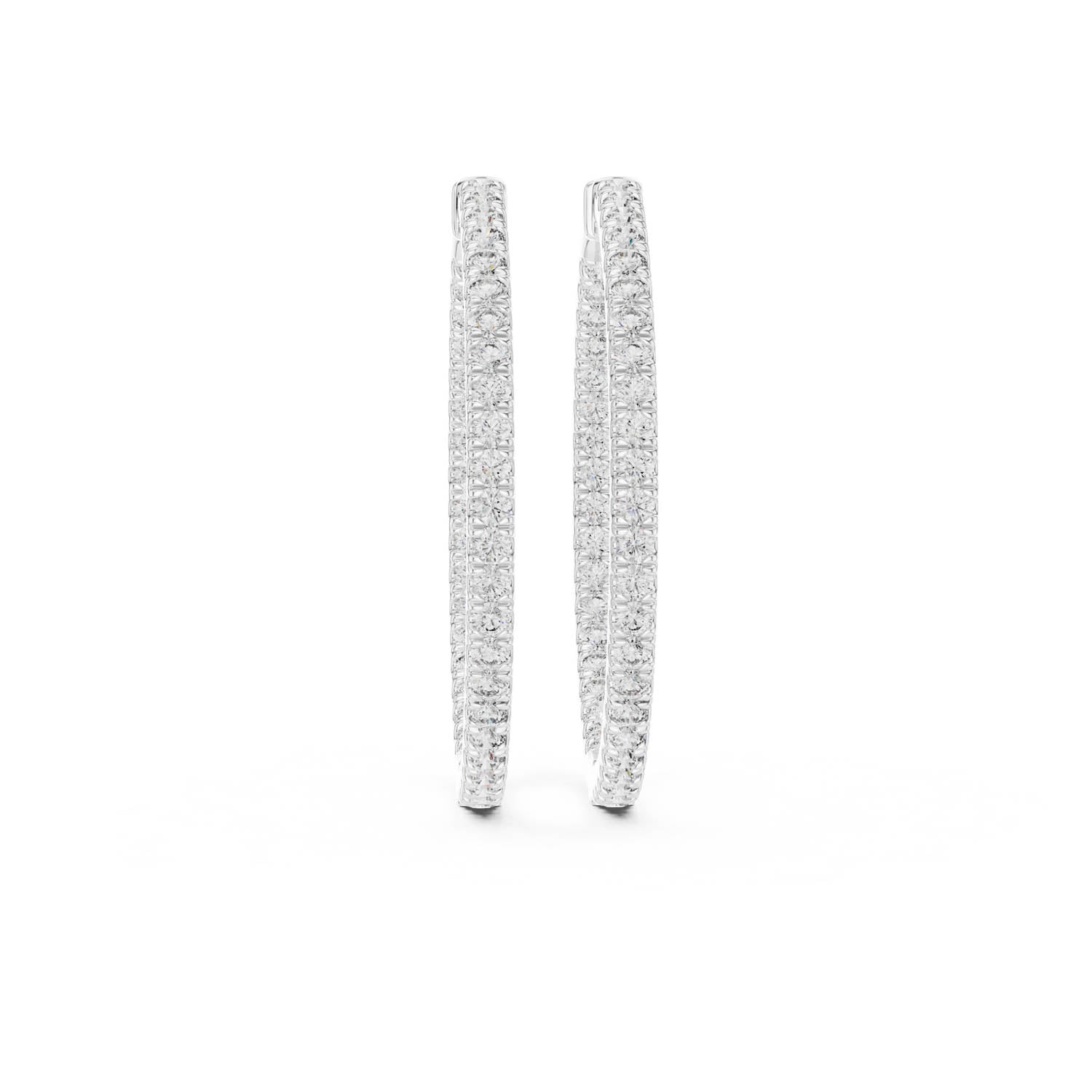 1.00 Ct. Round Diamond Inside-Out Double Row Hoop Earrings (315)