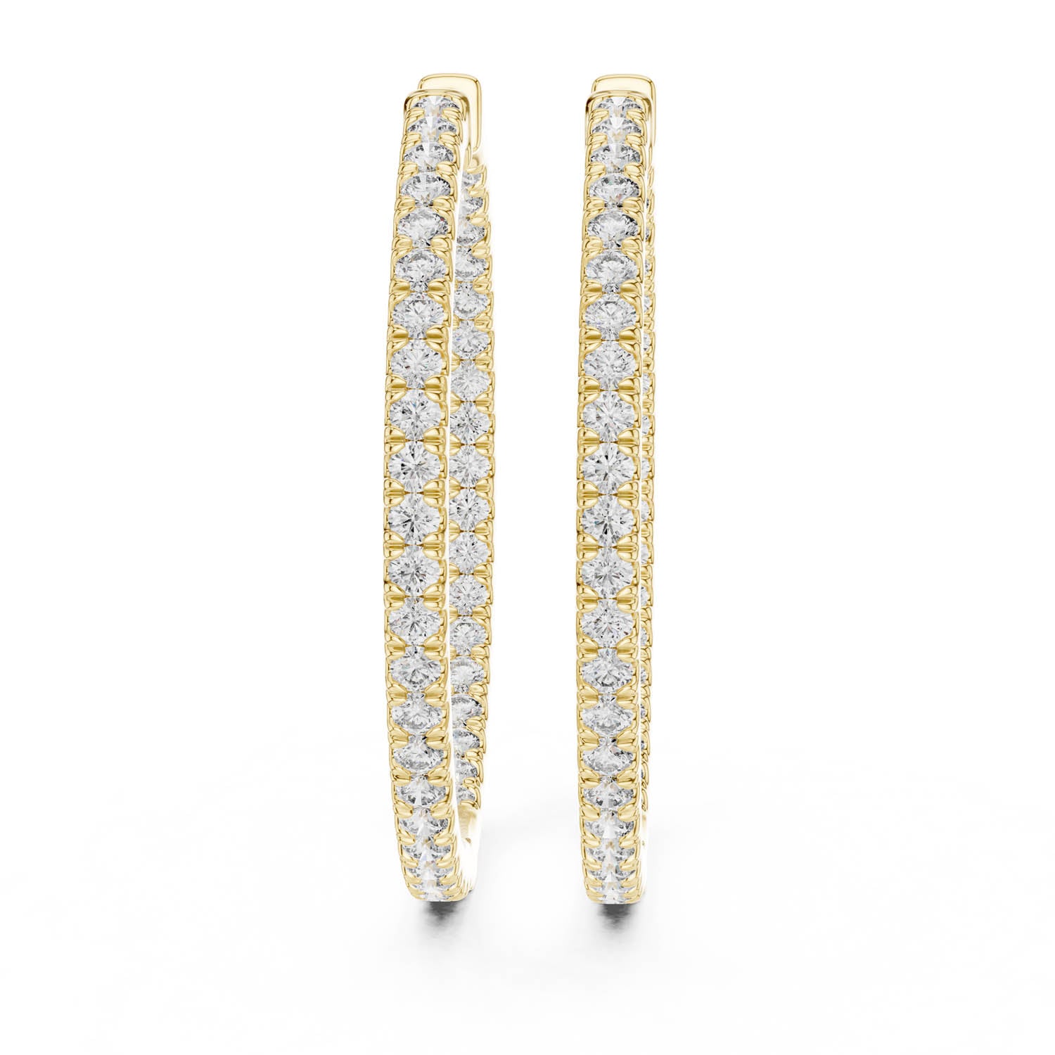 1.00 Ct. Round Diamond Inside-Out Double Row Hoop Earrings (315)
