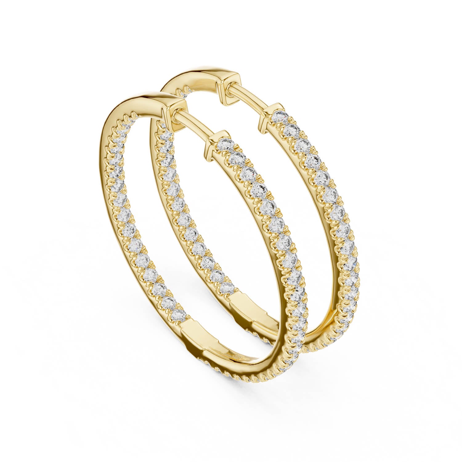 1.00 Ct. Round Diamond Inside-Out Double Row Hoop Earrings (315) 8