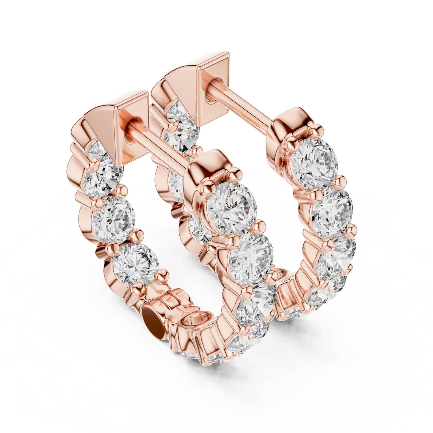 1.60 Ct. Round Diamond Shared Prong Hoop Earrings (31) 10