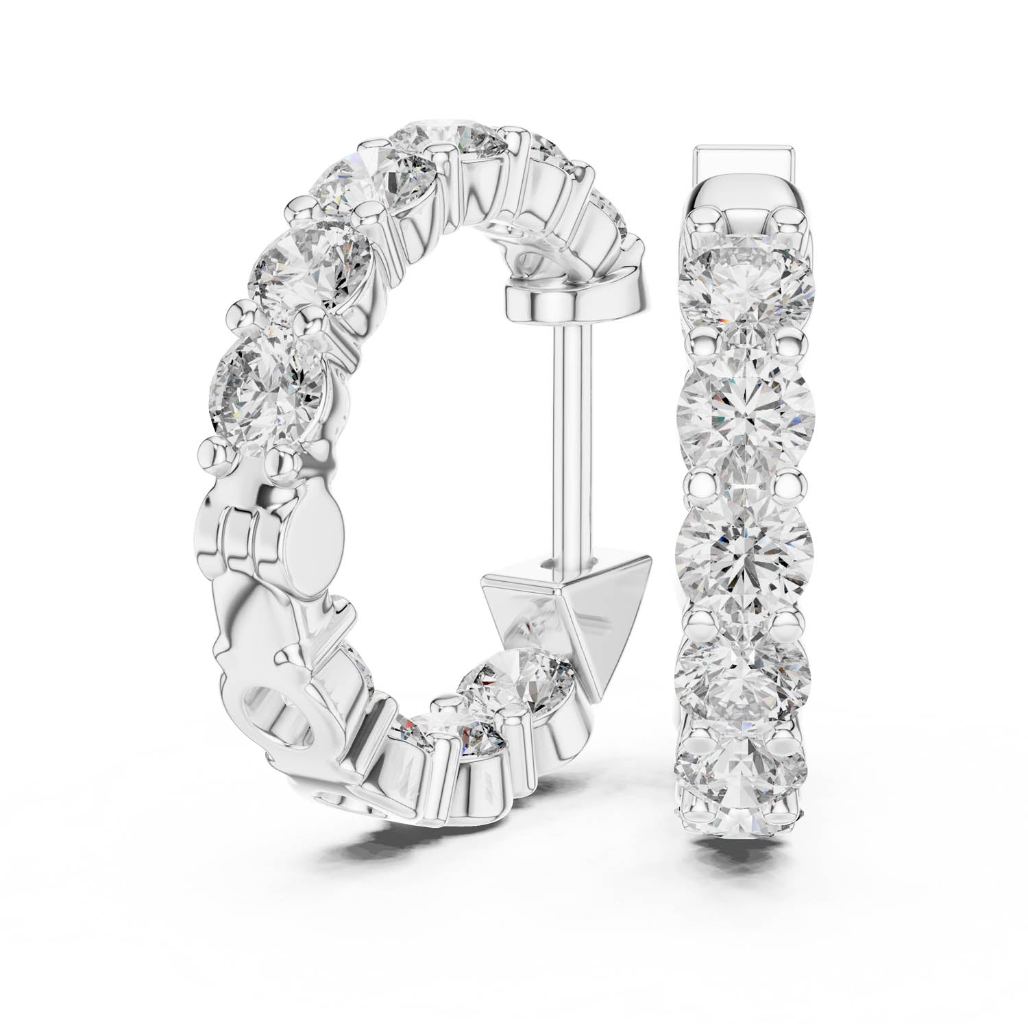 1.60 Ct. Round Diamond Shared Prong Hoop Earrings (31)