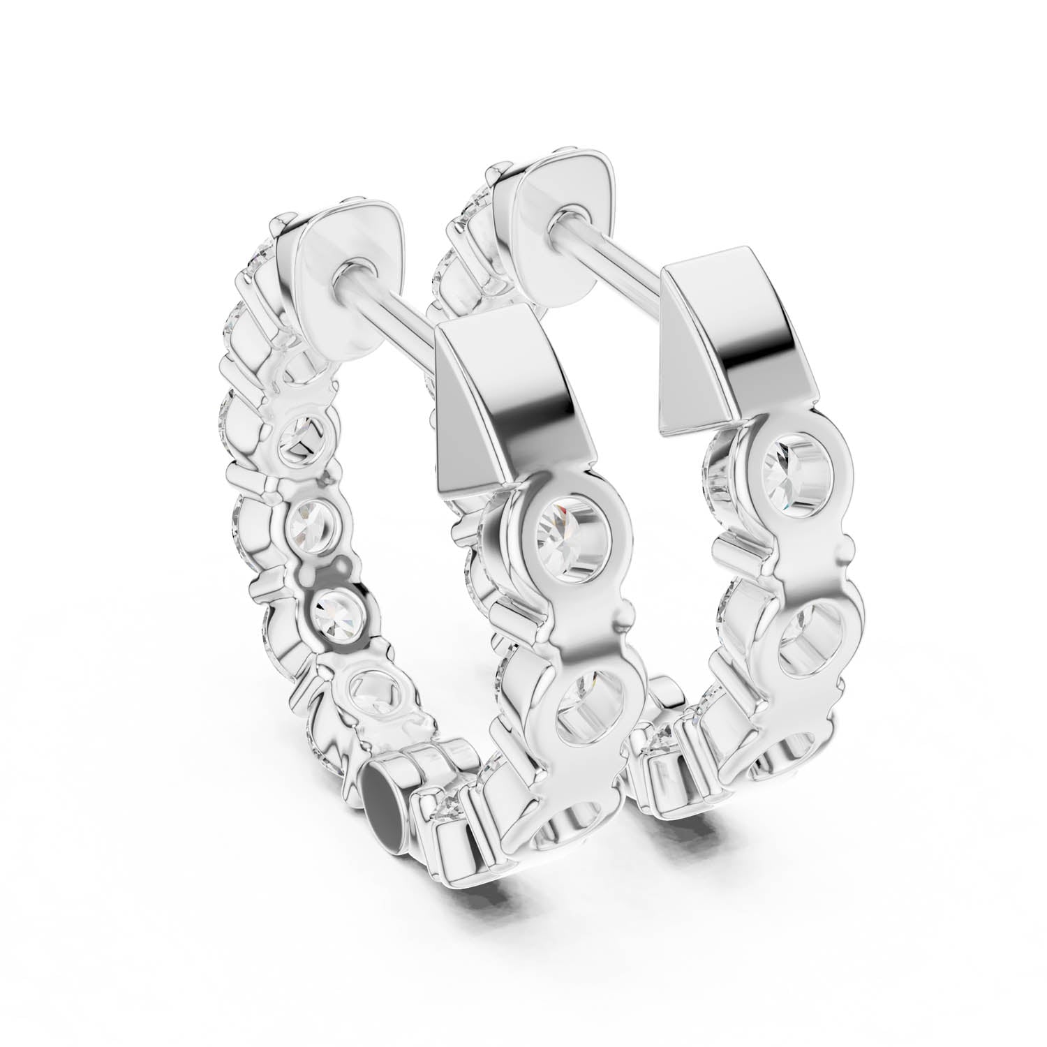 1.60 Ct. Round Diamond Shared Prong Hoop Earrings (31) 4