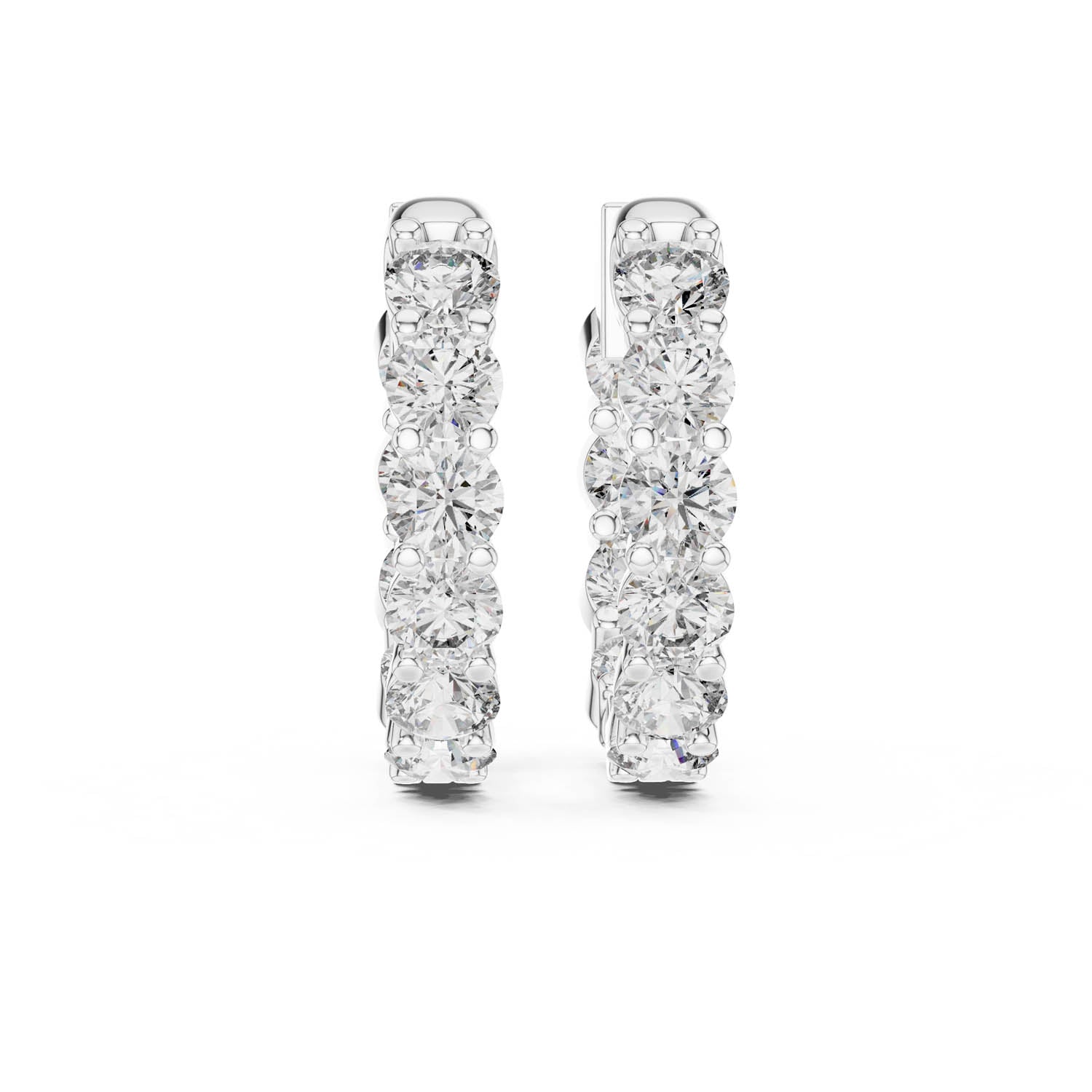 1.60 Ct. Round Diamond Shared Prong Hoop Earrings (31)