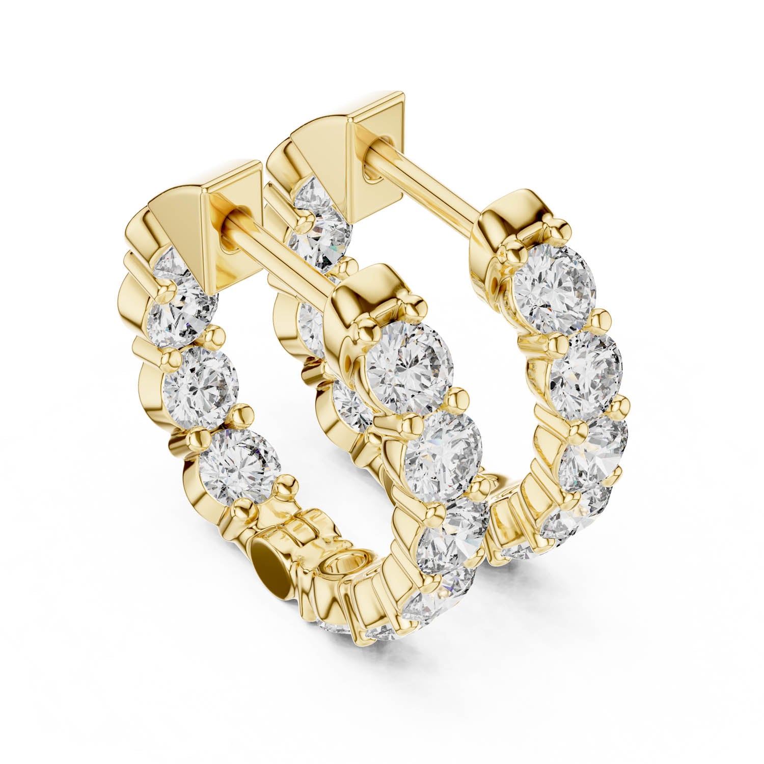 1.60 Ct. Round Diamond Shared Prong Hoop Earrings (31) 6