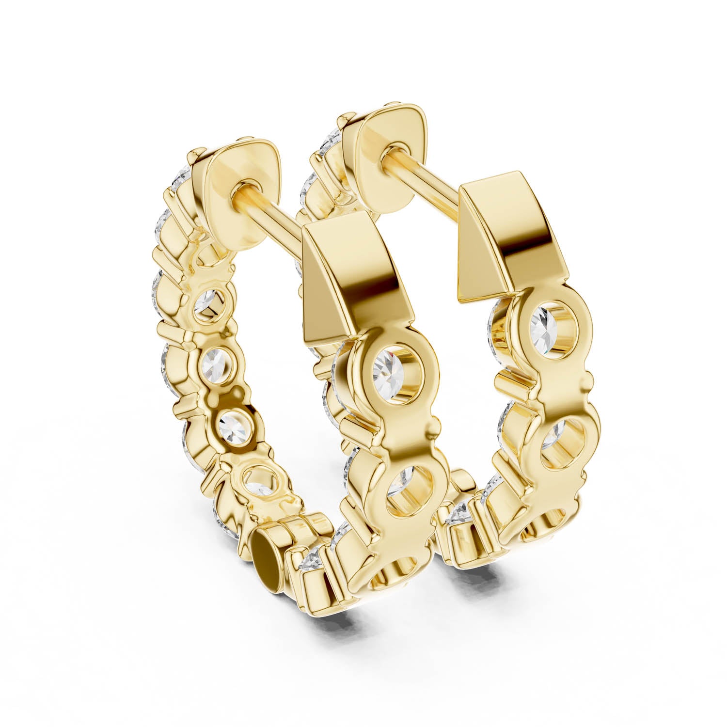 1.60 Ct. Round Diamond Shared Prong Hoop Earrings (31) 7