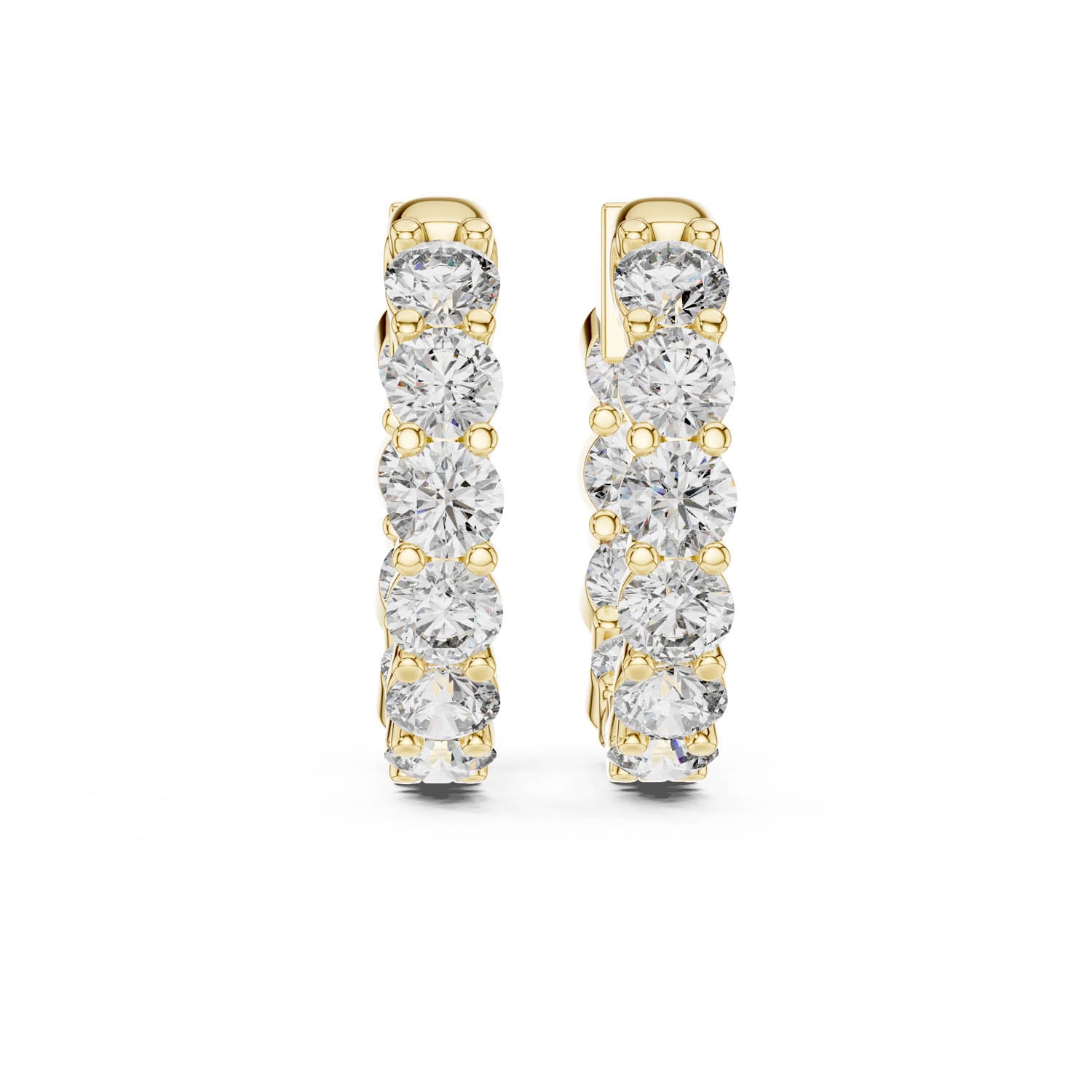 1.60 Ct. Round Diamond Shared Prong Hoop Earrings (31) 8